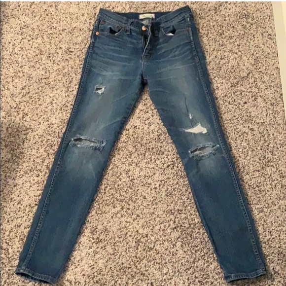 Madewell Denim - Madewell 9” High Riser Skinny 27 distressed jeans